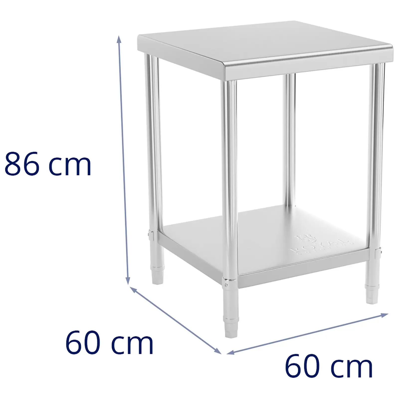 Stainless Steel Work Table - 60 x 60 cm - 150 kg load capacity