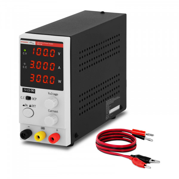 B-varer Strømforsyning laboratorie - 0 - 100 V - 0 - 3 A DC - 300 W - firesifret LED display