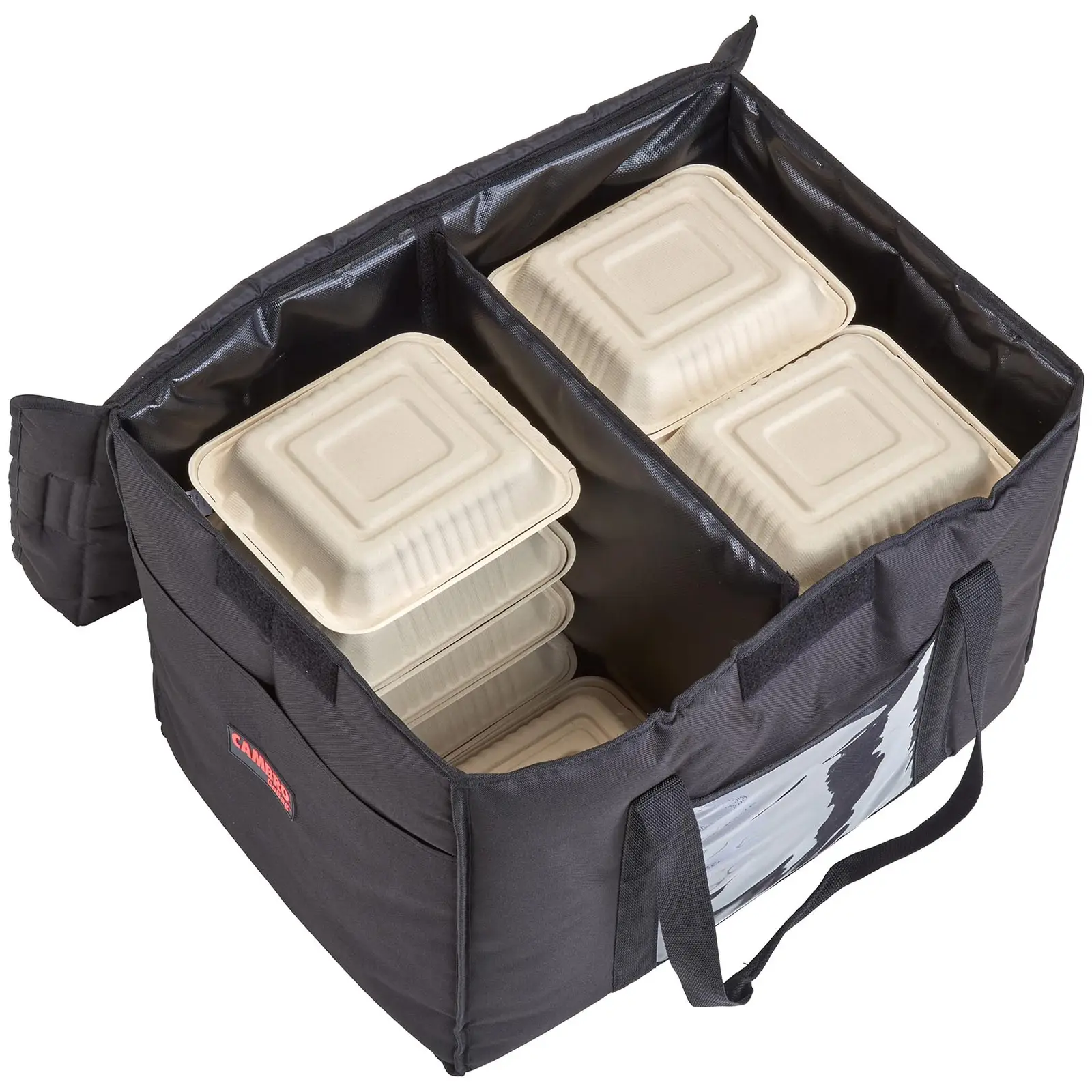 Varmebag for mat - 53.5 x 35.5 x 35.5 cm - Sort - åpning på oversiden