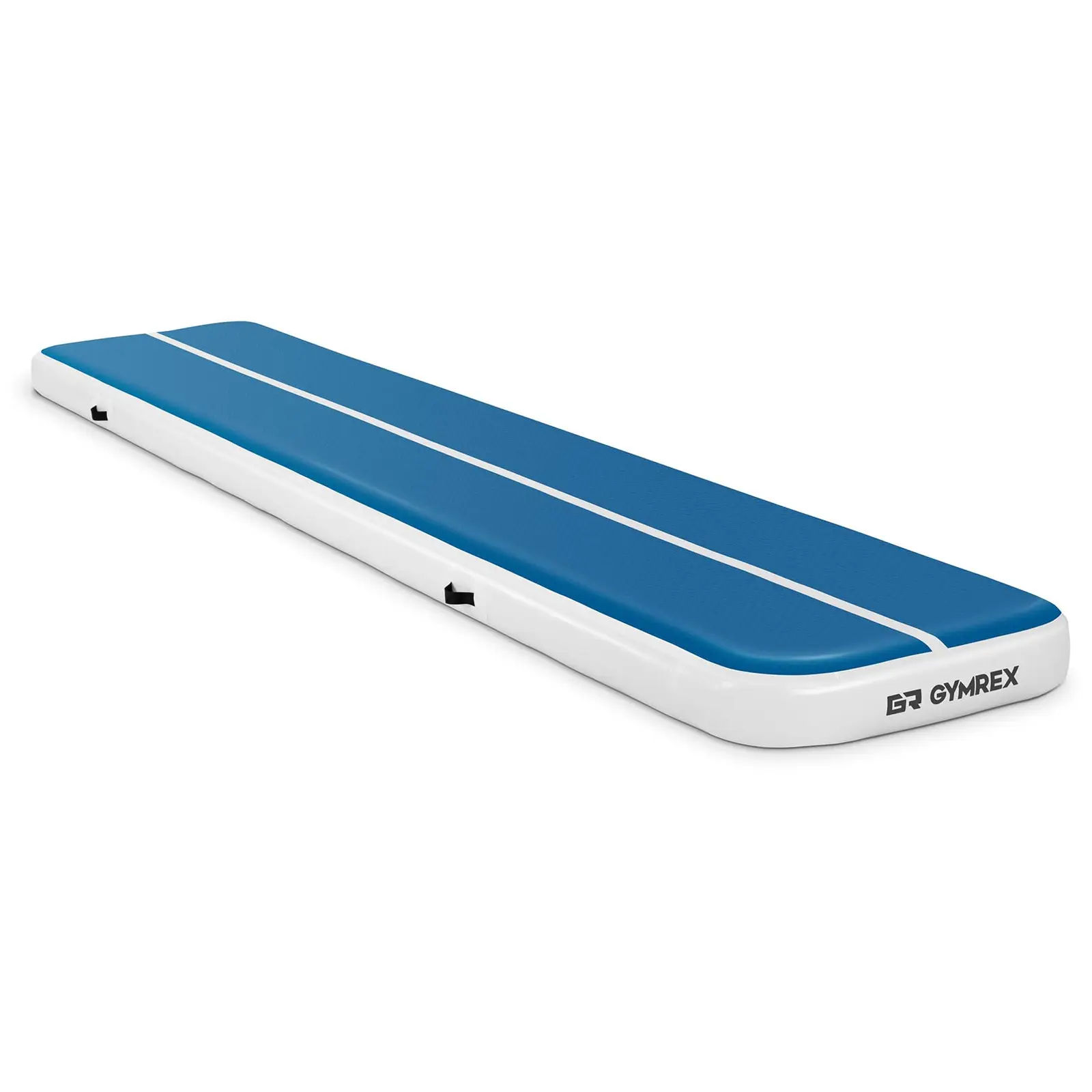 Oppblåsbar treningsmatte - 500 x 100 x 20 cm - 250 kg - blå/hvit