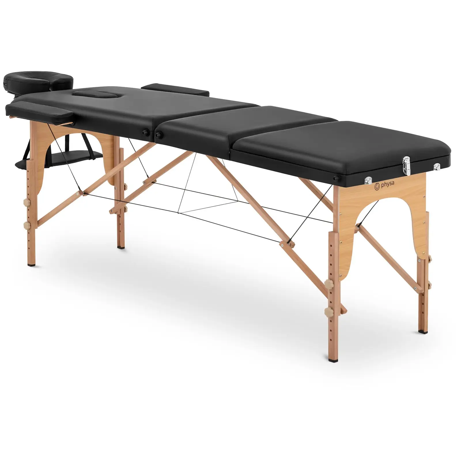Sammenlegbart massasjebord - 185 x 60 x 62 cm - 227 kg - Black