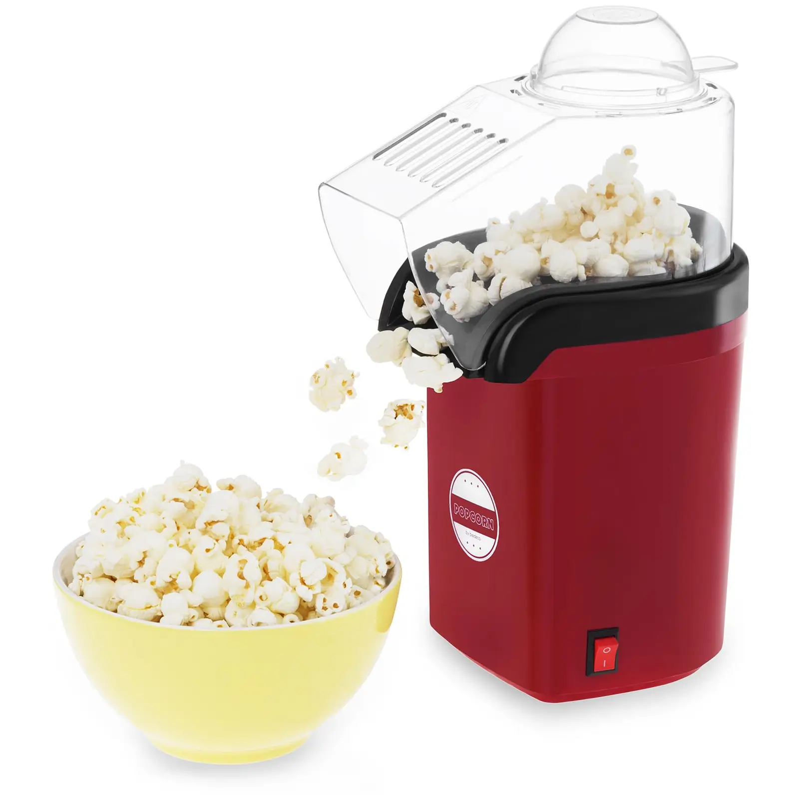 Popcornmaskin med varmluft - rød