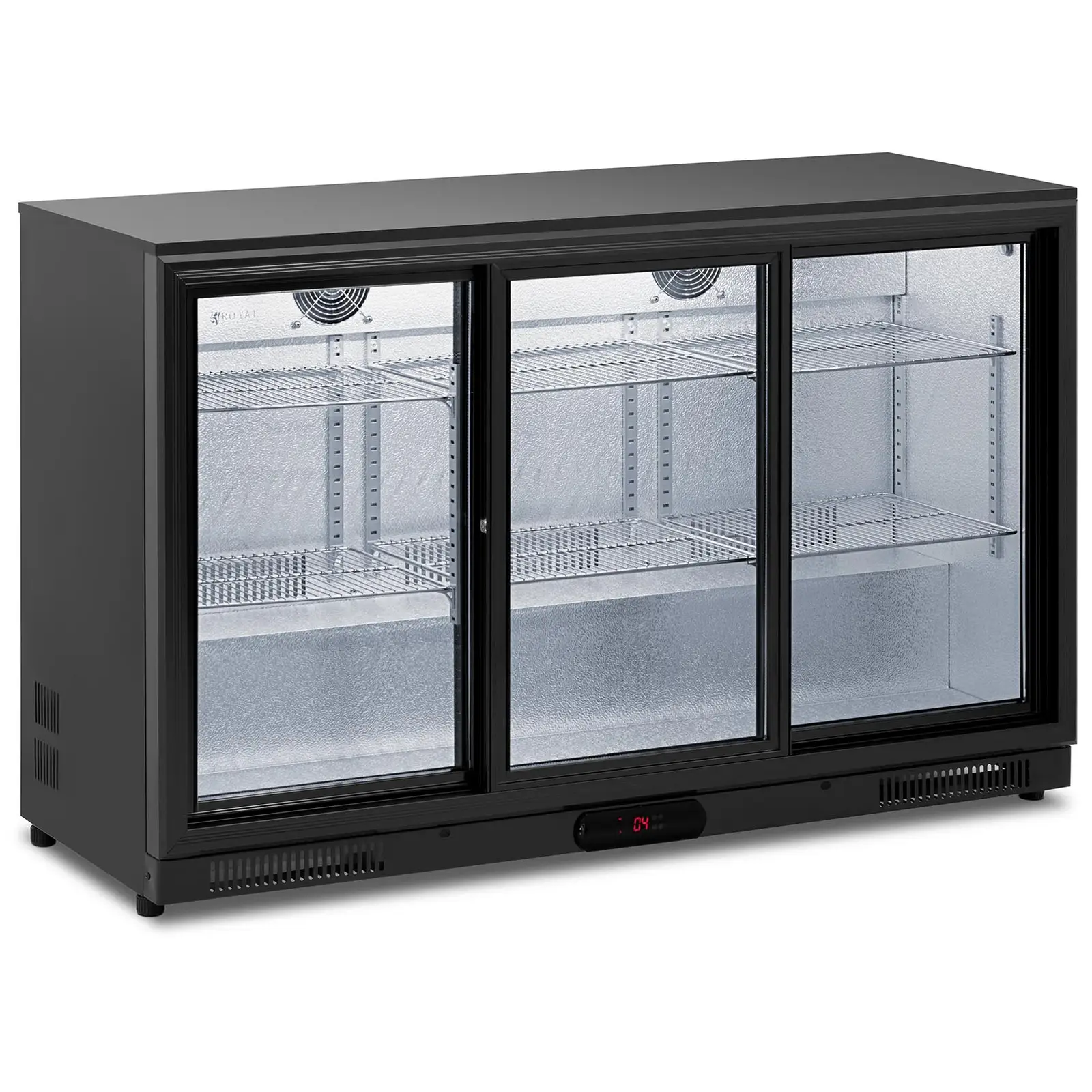 barkjøleskap - 318 L - Royal Catering - svart pulverlakkert stål