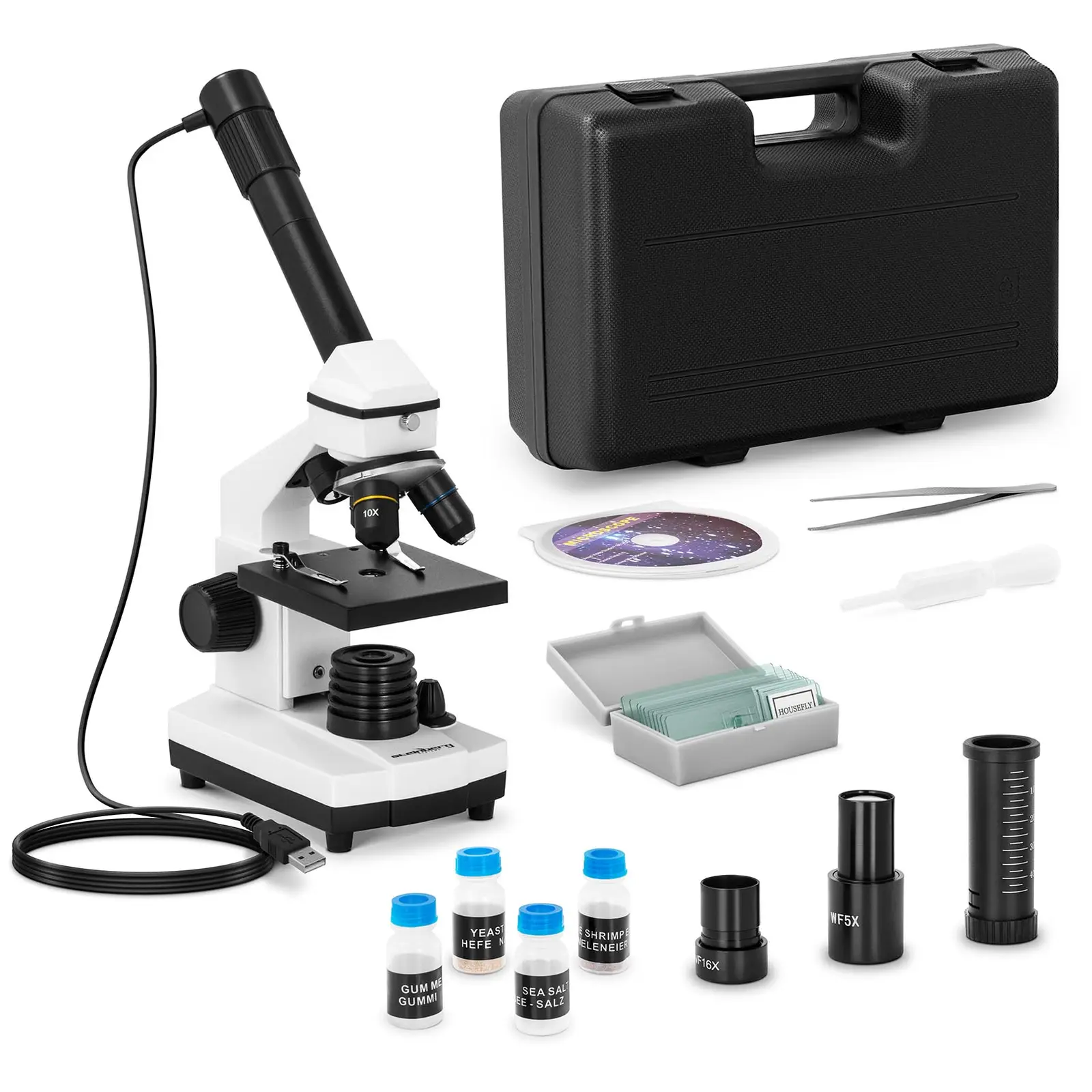 Mikroskop - 20- til 1280x - kamera 10 MP - LED - inkl. tilbehør