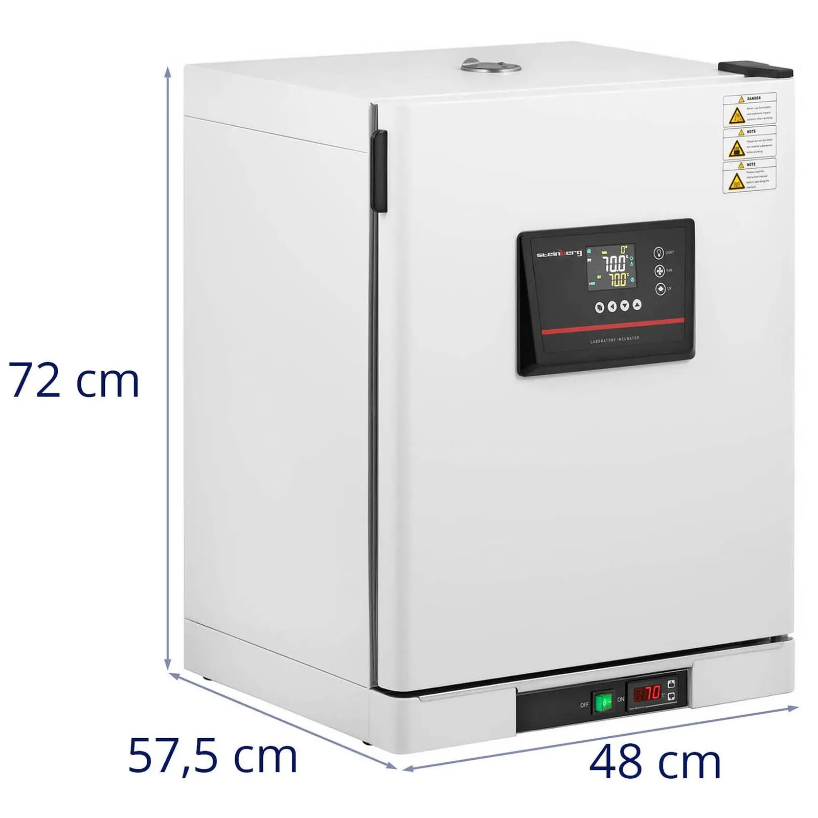 Laboratorieinkubator - 5 - 70 °C - 65 L - luftsirkulasjon