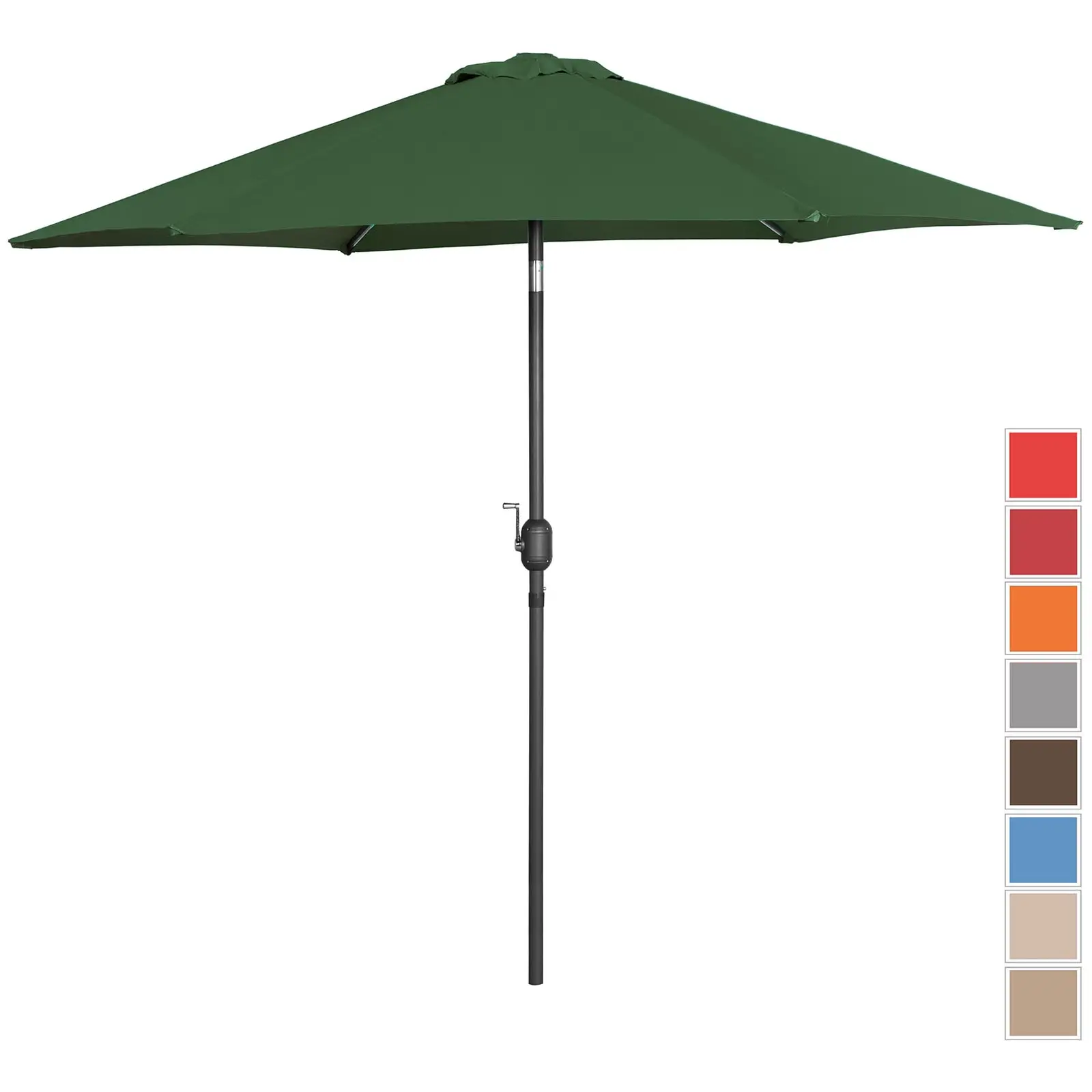 Parasoll - Grønn - sekskantet - Ø 300 cm - vippbar