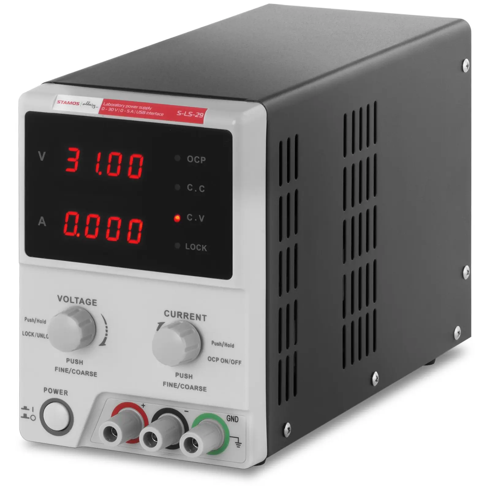 Laboratoriestrømforsyning – 0-30 V, 0-5 A DC, 250 W – USB