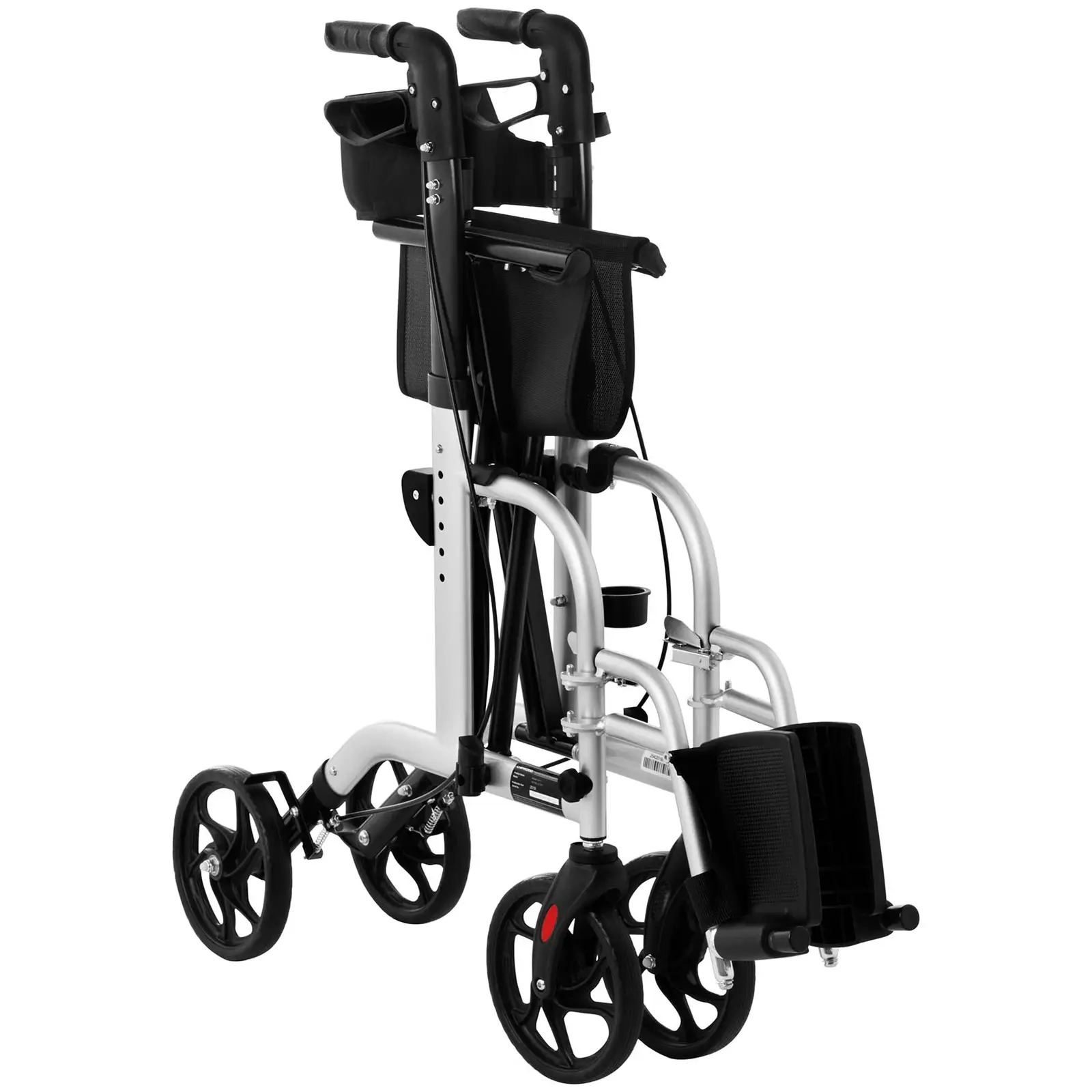Rullator-rullestol 2 i 1 - Sølv - 136 kg