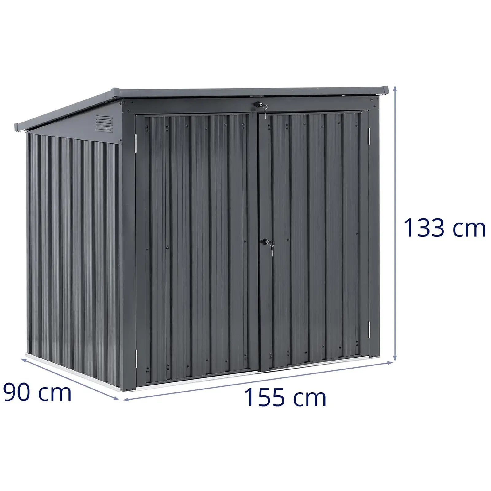 Metal Bin Box - 2 søppelkasser (240 L) - låsbar