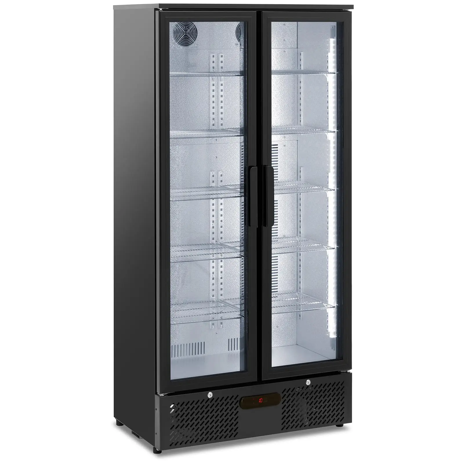 barkjøleskap - 458 L - Royal Catering - svart pulverlakkert stål