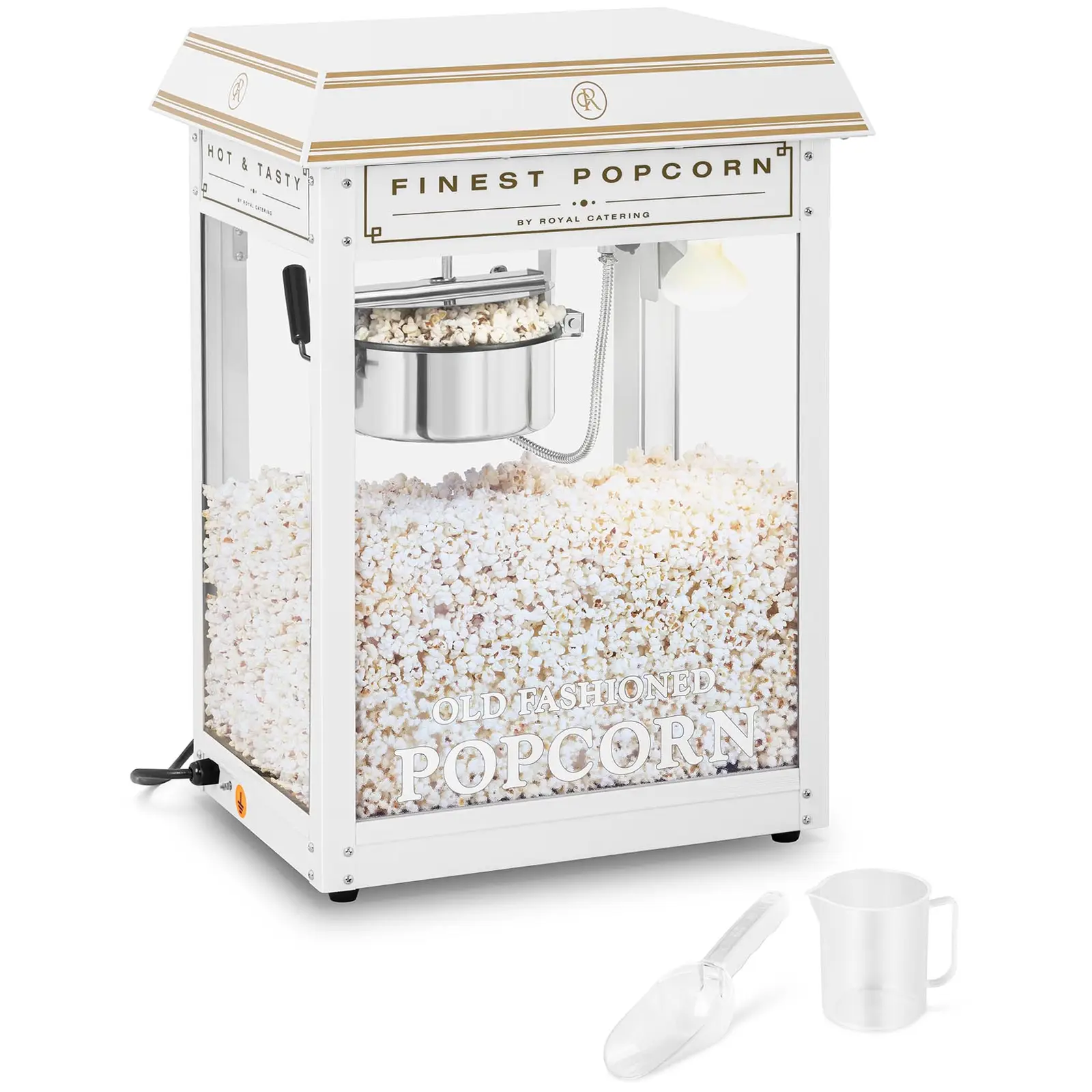 Popcornmaskin - hvit og gull