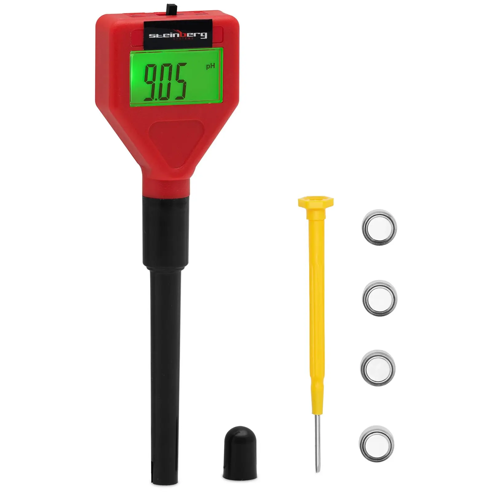 pH-måler med sonde - LCD - 0 - 14 pH