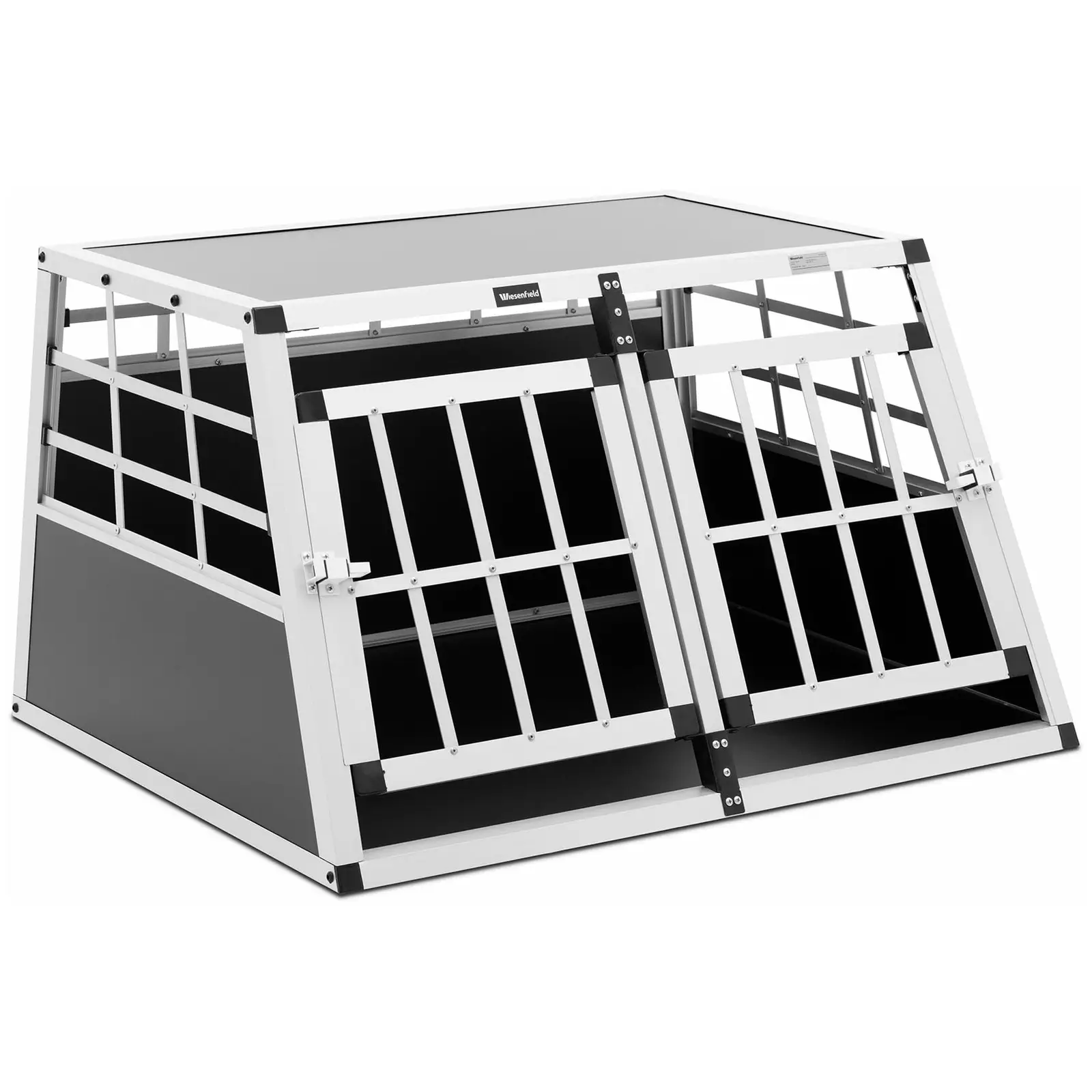 B-varer Hundebur - aluminium - trapesformet - 69 x 90 x 50 cm